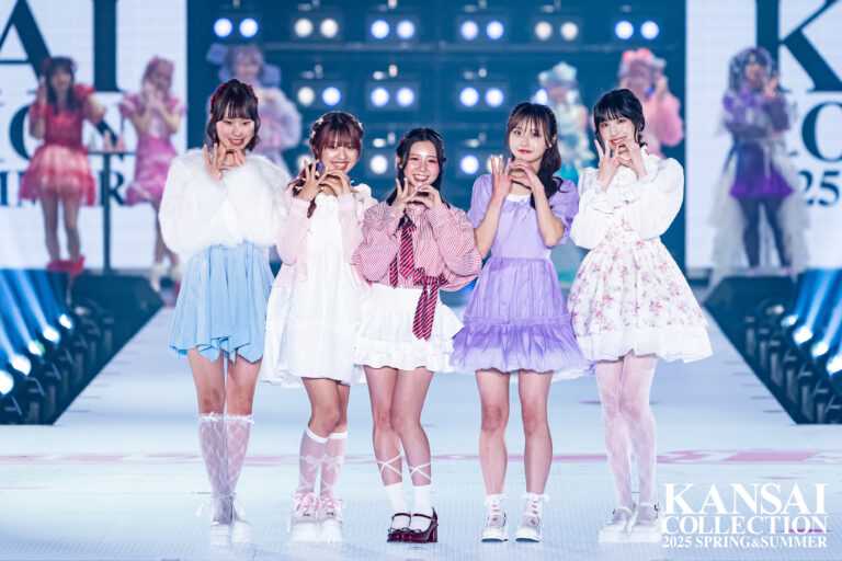 学生ランウェイにて、審査員賞に選ばれたコスメフェリーチェガールが、先日関西コレクションのランウェイに登場